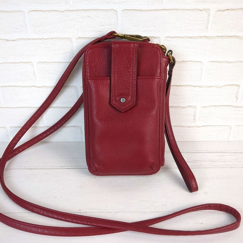 Red Crossbody Wallet RFID Blocking Sonoma Jacqui Faux Leather